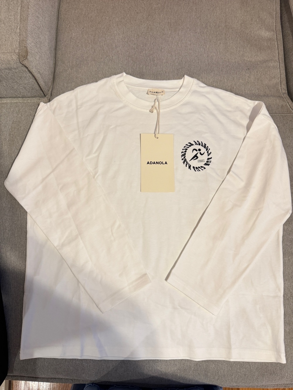 NWT Adanola Cream 100% Organic Cotton Long Sleeve Tee